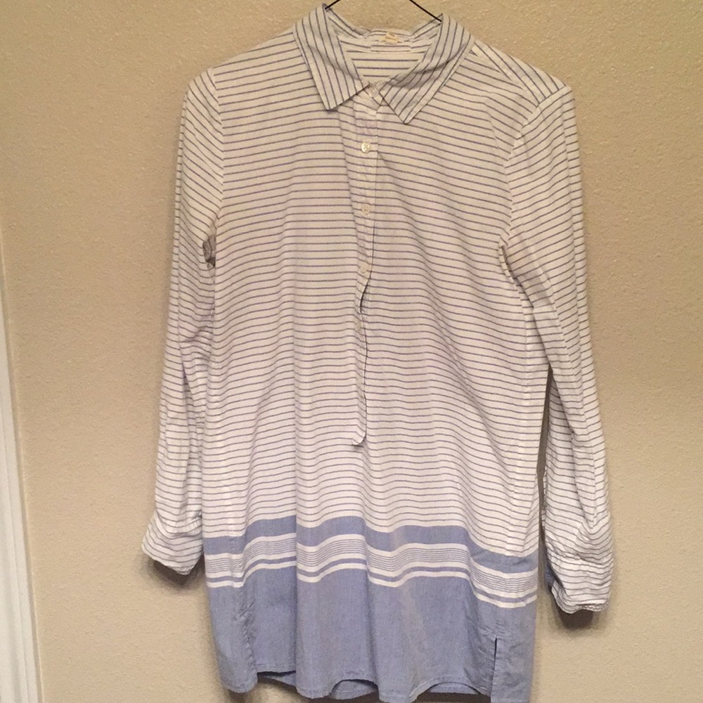 J crew striped tunic button down